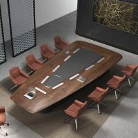 2.4M Mesa de reunião de madeira Sala de reuniões Triângulo redondo Sala de reuniões Mesas de conferência longas