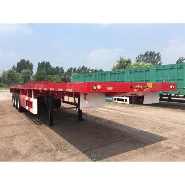 3 Axle 20ft 40ft Flatbed Container Trailer High Tensile Carbon Steel Material