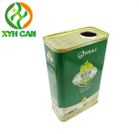 Olive Oil Tin Cans 0.19mm Tinplate CMYK 4C Round Metal Cans for 1L Safflower Oil Tin Jars