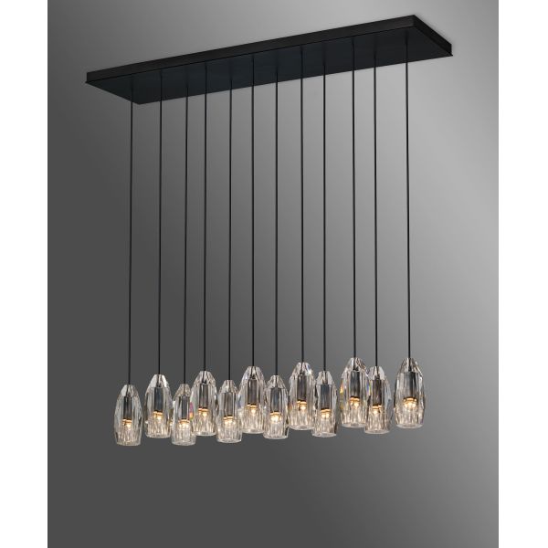 Yihao CHATELET Adjustable Height Linear Pendant Light with Brass Body and 50000 Hours Lifespan for Modern Living Room
