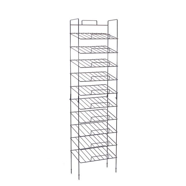 Customized Black Metal Wire Display Racks Hanging Hook Metal Grid Display Rack