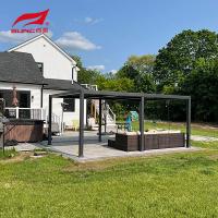 Pergola en aluminium extérieure motorisée avec des lames d'auvent de taille de tuyau de descente