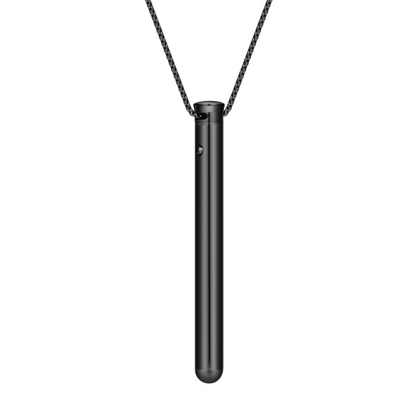 2025 New USB Rechargeable Stainless Steel Fashion Pendant Massage Stick Vibration Necklace With Chain