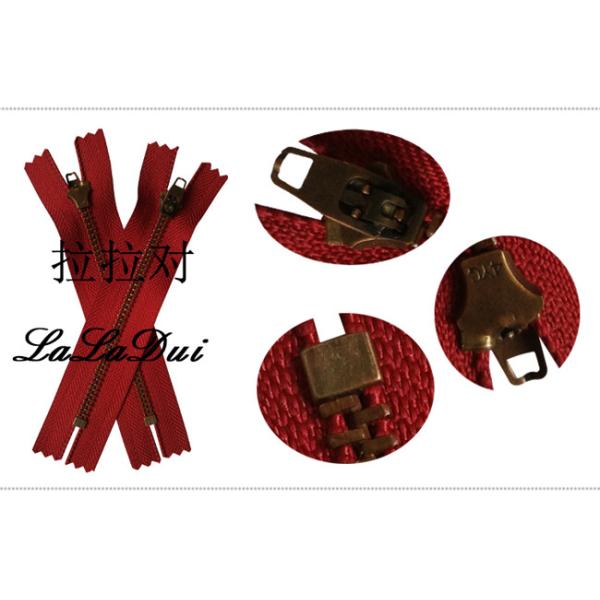 Metal Brass Reversible Separating Zipper , 6 Inch Separating Zipper For Cloth Pants