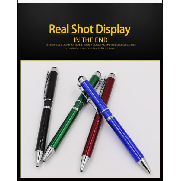 Business Office 2 in 1 Touch Screen Ballpoint Pen Stylus Pen With Laser Engraving Logo