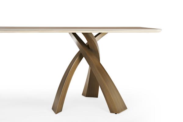 Simple Travertine Dining Table Ceramic With Wooden Marble Stone for Home or Restaurant