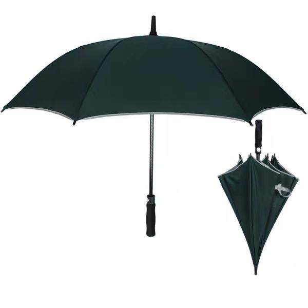 Industry Manual Control Reflective Advertising Golf Umbrella with Fiberglass Ribs