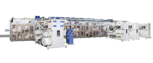 Linha de produção eficiência elevada do tecido do bebê do sistema de condução do servo motor de 90%