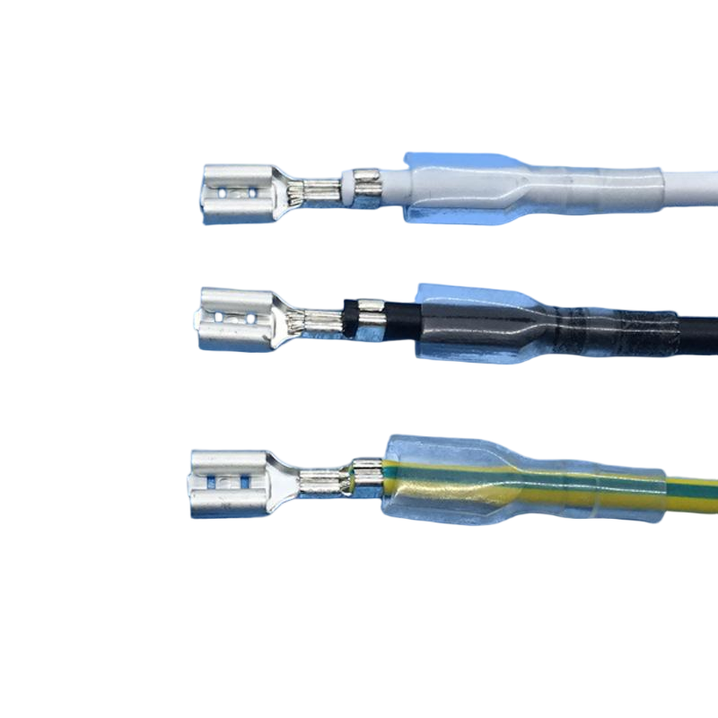 Custom Heat Shrink Protected Pre-Crimped Quick Disconnect Wire Harness, Dual-End Tab & Serrated Ring to Terminal Jumper Cable Assembly for Home Appliance,  Wholesale China