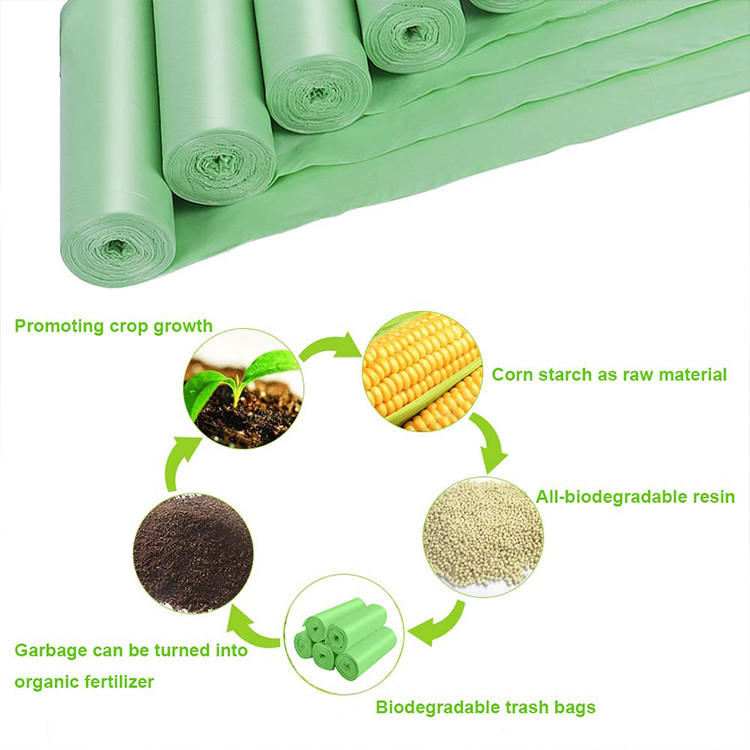 отброс зеленого цвета 11-210mic Biodegradable кладет Compostable в мешки для домашняя чистой