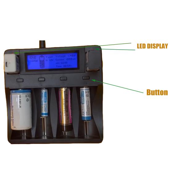 умный заряжатель 12V 2A USB LCD заряжателя батареи лития