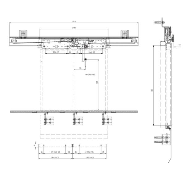 Parties s'ouvrantes centrales d'ascenseur d'ascenseur feuilles débarquant le dispositif de porte