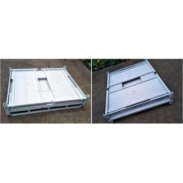 A50: Almacenamiento apilables y plegables de malla de acero paleta de alambre jaula contenedor para paletas de malla de alambre en la caja de trabajo