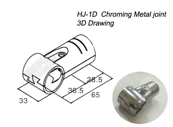 ESD Creform Pipe Workbench Chrome Pipe Fittings Chrome Plated Metal Joint Anti Static