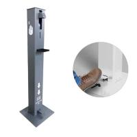 Soporte recargable actuado pedal universal del metal del desinfectante de la mano 1liter del soporte de Sanitiser del pie 1000ml con la bandeja del goteo