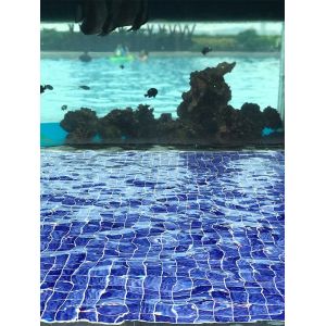 Mosaico cerámico de color azul y verde de 48x48cm para piscina