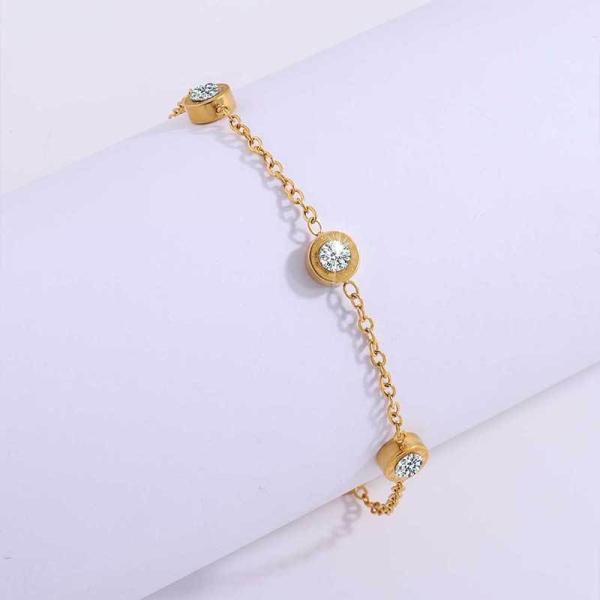 Pulseras de cadena para mujer de acero inoxidable chapado en oro