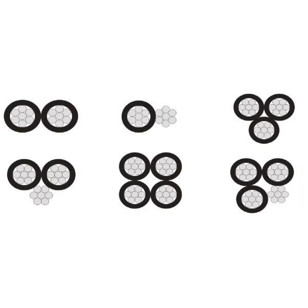 0.6/1kv Aluminum / Aluminum Alloy Conductor XLPE Insulated 2*1/0+1/0 AAAC AWG ABC Cable Overhead Bundled Electric Wire Service Drop Triplex