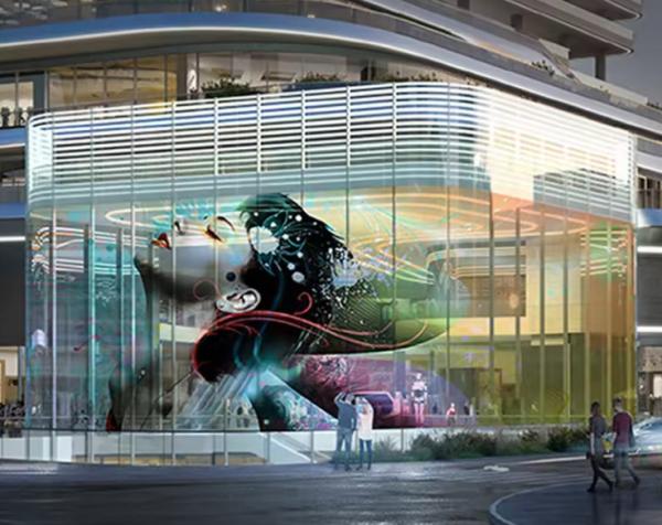Transparent Led Screen Outdoor Fixed LED Screen Definition Transparent Display 100000 Hours Lifetime With 14 Gray Scale