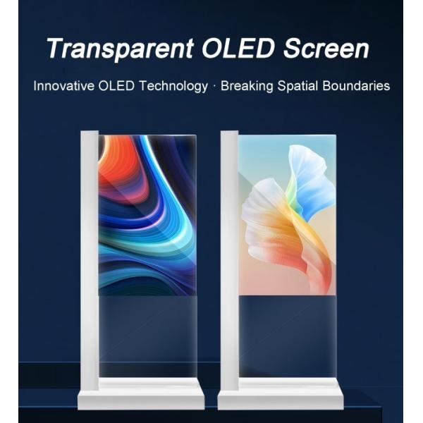 55 Inch Interactive Touch Advertising Screen Smart Transparent Oled Display for Exhibition Jewelry Luxury Display