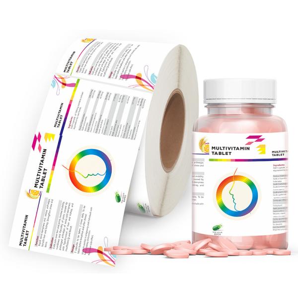85mm Vitamin Essential Oil Plastic Sticker Label Waterproof Stickers For Bottles