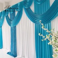 China fabricante de venda por atacado cortinas de tecido de cortina valance para cenário de palco de casamento