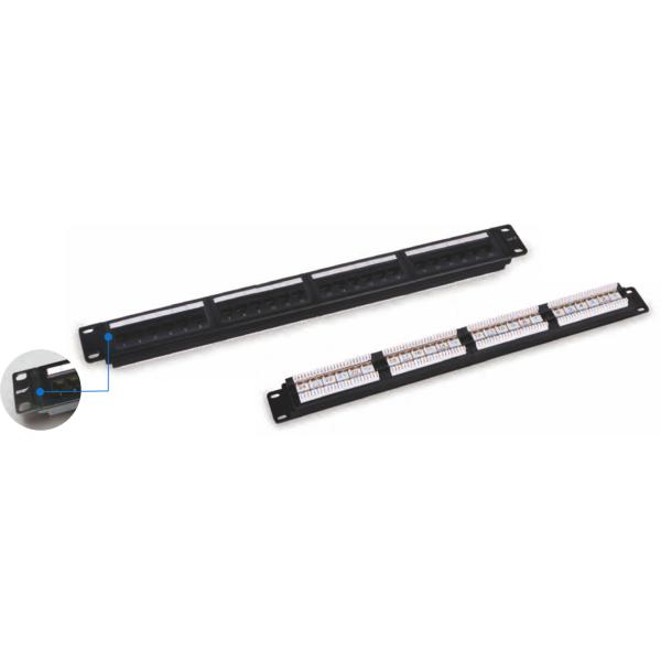 UTP Cat5e Patch Panel with 24/48 Ports Dual IDC Contacts for Rack Mount Data Center Accessories