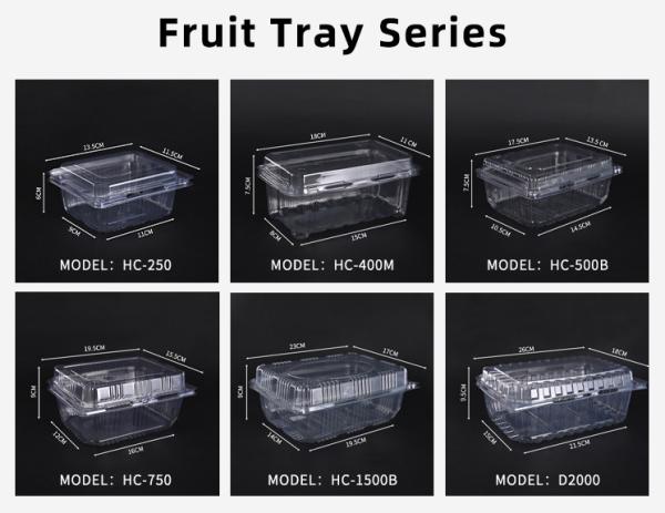 Clamshell Disposable Plastic Food Containers Recyclable Clear PET Bakery Box