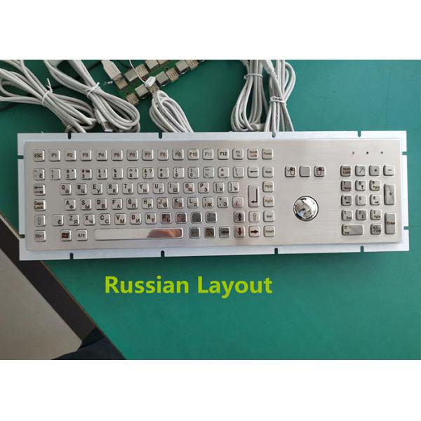 PS2 107 числовая клавиатура нержавеющей стали ключей IP65 с трекболом