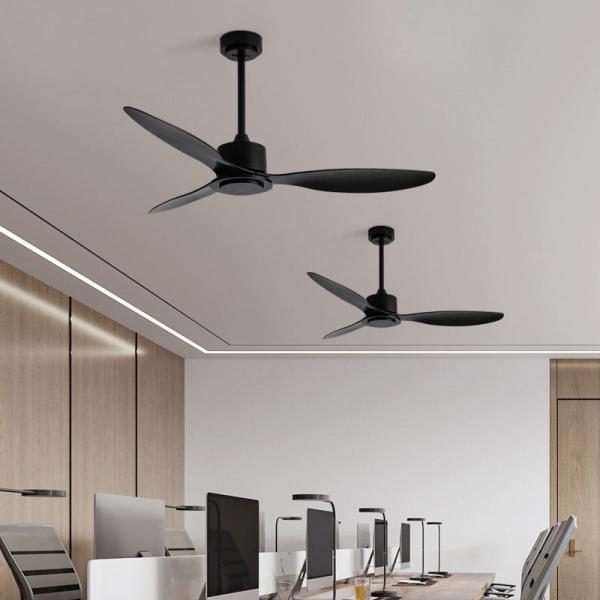 Factory Modern 42 Inch ABS Ceiling Fan with Wood Color Black Blades and White Motor Remote Control No Lamp AC Motor