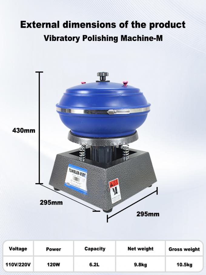 Vibratory Polishing Machine with 250W Power 12L Capacity and 110v/220v Voltage for Jewelry Finishing