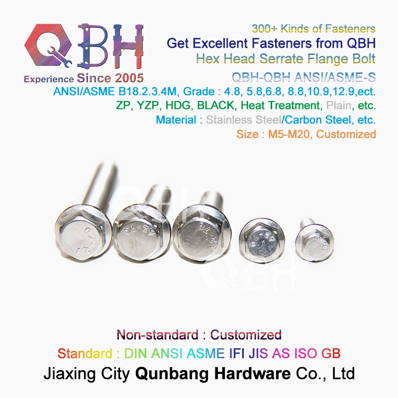 ANSI Hexagonal Flanged Bolt Stainless Steel 304 With Serration