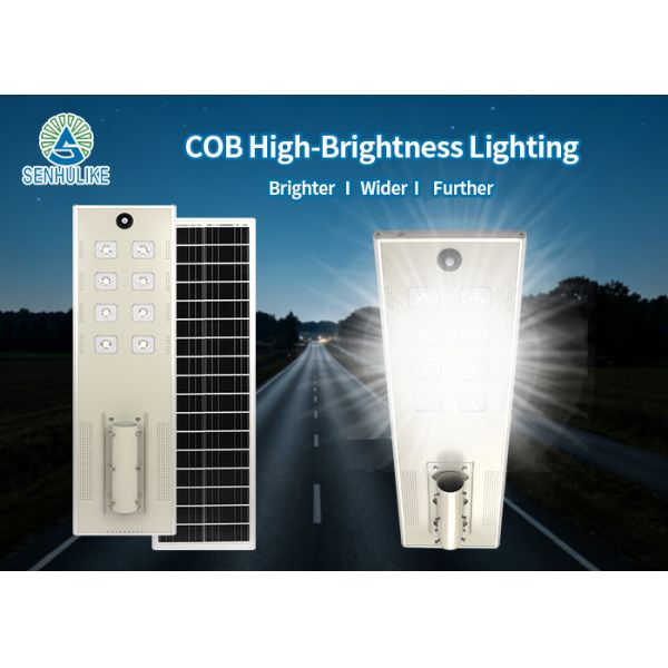 Smart All in One Solar LED Street Light Auto Dusk Dawn, Microwave Sensing Energy Saving, IP65 Weatherproof