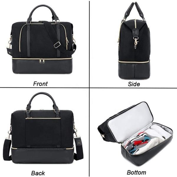 Large Carry On Travel Duffel Bags Weekend Tote Bag With Shoes Pouch For Men Women