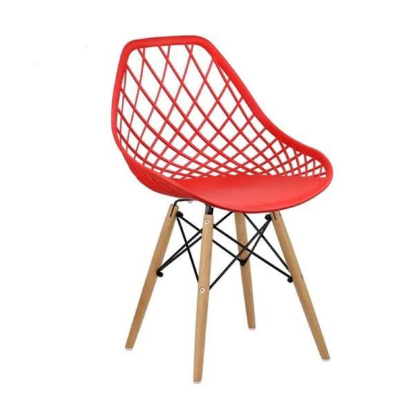 Рамка металла Pp итальянского дизайна пластиковая обедая стул и деревянная нога