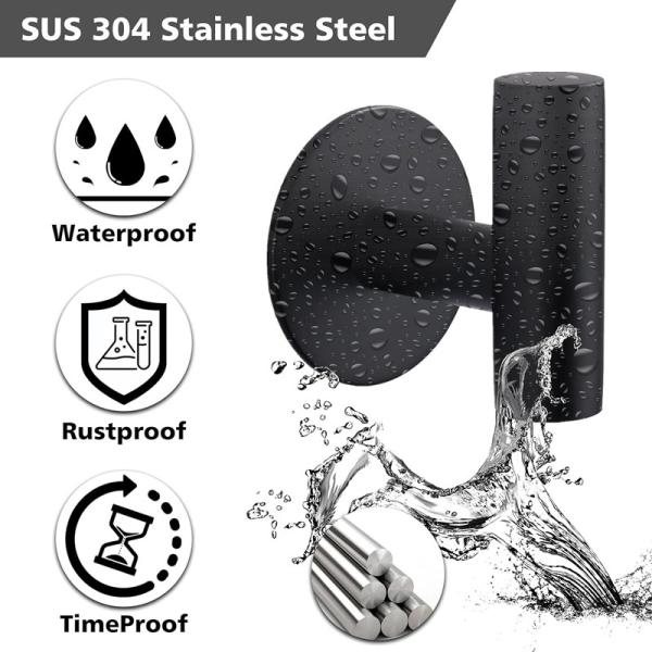 Wall Mounted Timeproof  Stainless Steel Towel Hooks Shower Hooks for Bathroom and Kitchen