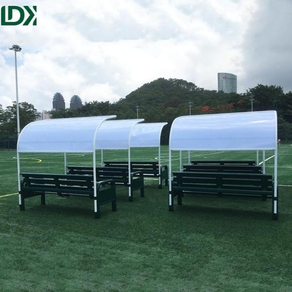 2.15m Aluminum  Soccer Pitch Portable Soccer Bench With Tent Player Team Rest Area Equipment
