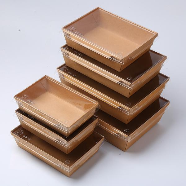 Carton à emporter recyclable Carton à papier kraft jetable Carton d'emballage alimentaire