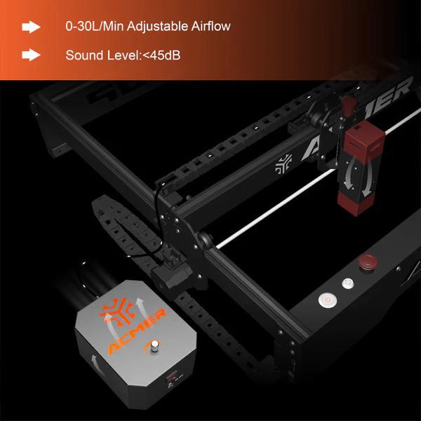 SPCC Laser Engraver Air Assist Pump 12V 24W 10 - 30L/Min Adjustable Airflow
