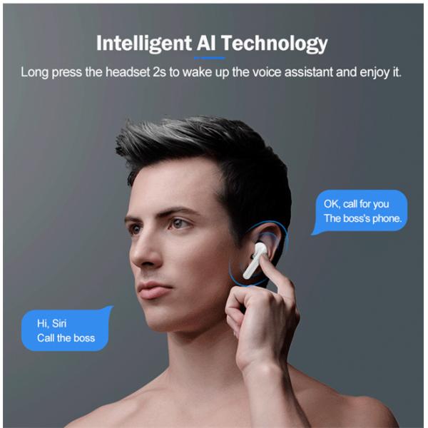 Black White Waterproof Bluetooth Earphones 55mAh TWS True Wireless Stereo Earbuds