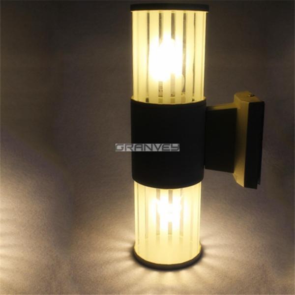 Acrylic Crystal Outdoor Cylinder Wall Sconce Light , LED Up And Down Lights MR16 GU10 E27