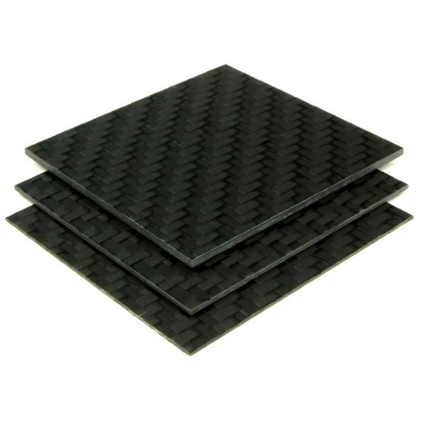 panneau de stratifié de feuille de fibre de carbone de l'armure toile 3K de 100% 100 x 250 X 0.5MM