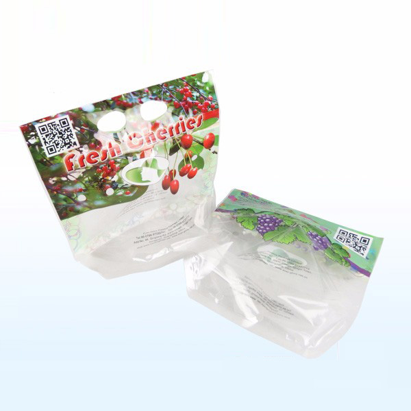 OPP / CPP Fresh Fruit Bags Stand Up Sachet With Holes Custom Printing