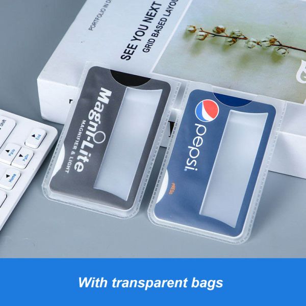 4X Magnifying Glass Business Cards Magnifier, Led Lighted Pocket Wallet Card Magnifier