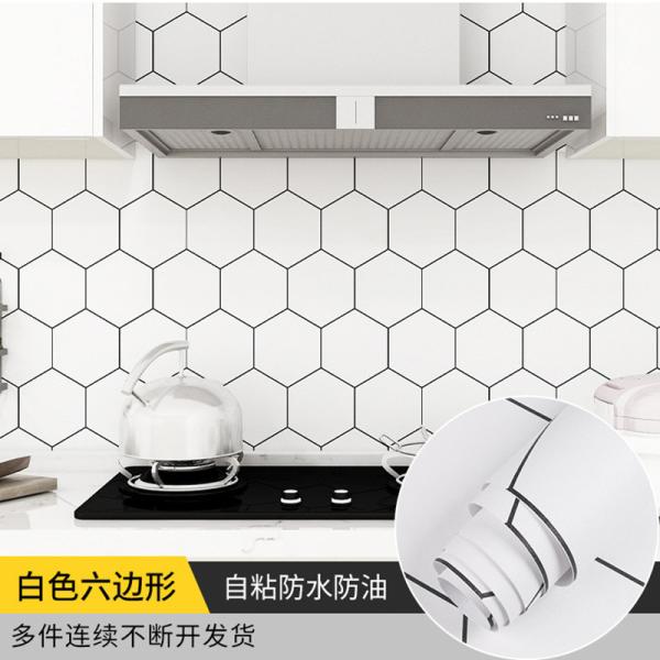 Oil Proof Tile Effect Wallpaper Smoke Proof Kitchen Tile Effect Wallpaper For Household