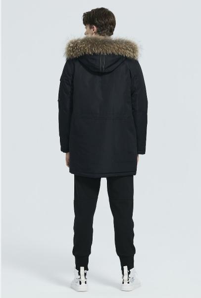 Length 90cm Mens Winter Coat BIO DOWN Mens Winter Jackets Black