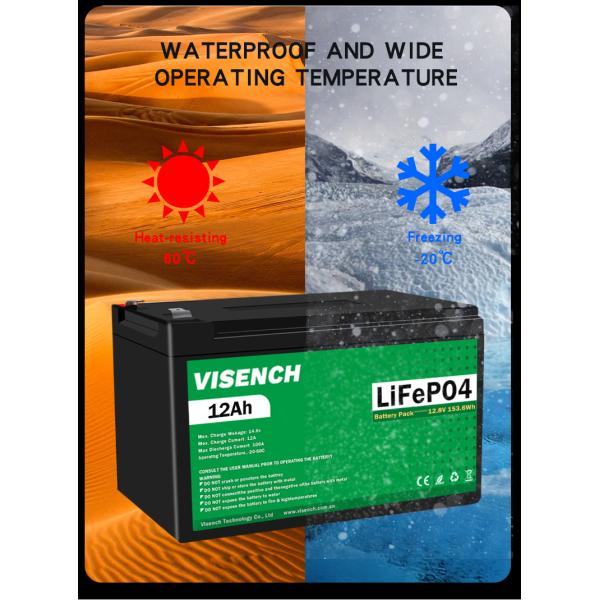 Visench OEM Prismatic 12V 12.8V Volt 12Ah Deep Cycle Storage Energy System Lifepo4 Lithium Ion Battery