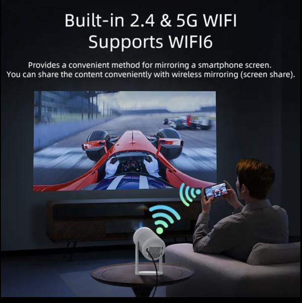 Projetteur FHD portable de style libre J1 gris foncé 2025 mis à niveau Android 11.0 1+16G 150 projetteur ANSI Lumens