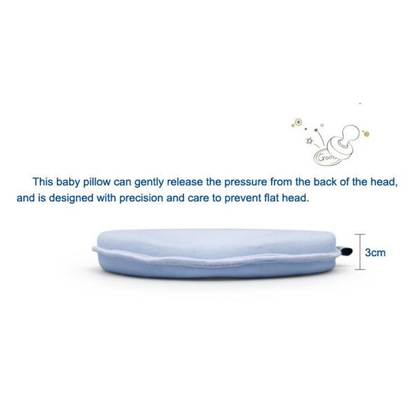 Newborn Infant Memory Foam Pillow With Bamboo Cover Case , Organic Cotton Breathable Baby Pillow