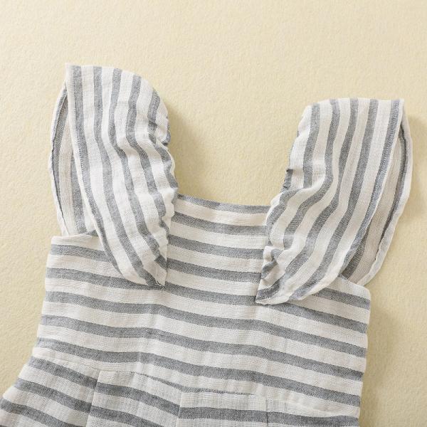 Summer newborn baby toddler girls clothing rompers pants sleeveless ruffle Stripe knitted kids Jumpsuit bodysuit